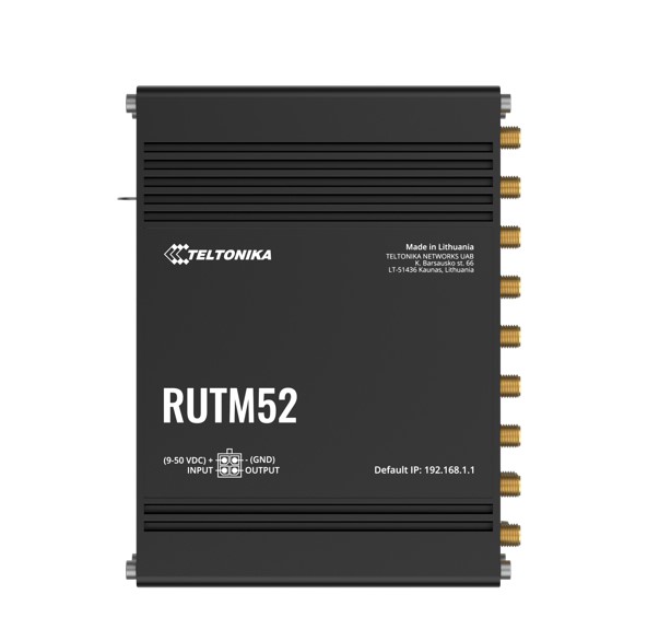 [NHT-RUTM52] NHT-RUTM52 Teltonika RUTM52 Dual 5G Router, 5G dual SIM/ESIM cellular, 5 Gigabit Ethernet ports, Backward compatible with 4G(LTE Cat 20)