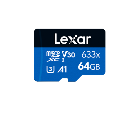 [FMLSD-633X-64G] FMLSD-633X-64G Lexar High-Performance 633x 64GB microSDHC™/ microSDXC™ UHS-I Card BLUE Series without adaptor 64GB – C10, UHS-I (U3), up to 100MB/s read,without adap