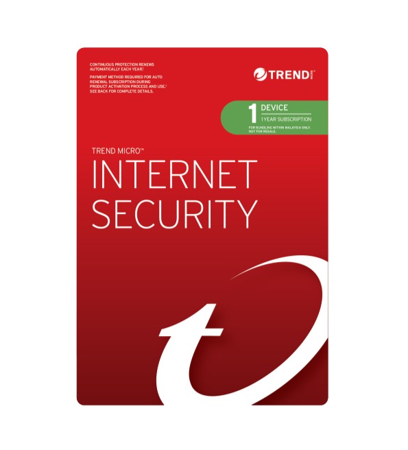 STRENDMIS1-1Y Trend Micro Internet Security (1 Device) 1 Year Add-On Auto Renew OEM Auto Upgrade to Maximum Security PC/MAC Only