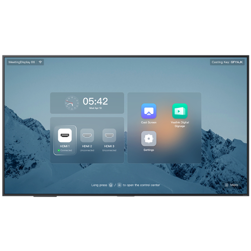IPY-MD-MD86 Yealink MeetingDisplay 86' 4K UHD, IPS Panel, Anti-Glare, Dual 12W Speakers, Wi-Fi 6, Bluetooth 5.1, HDMI x3