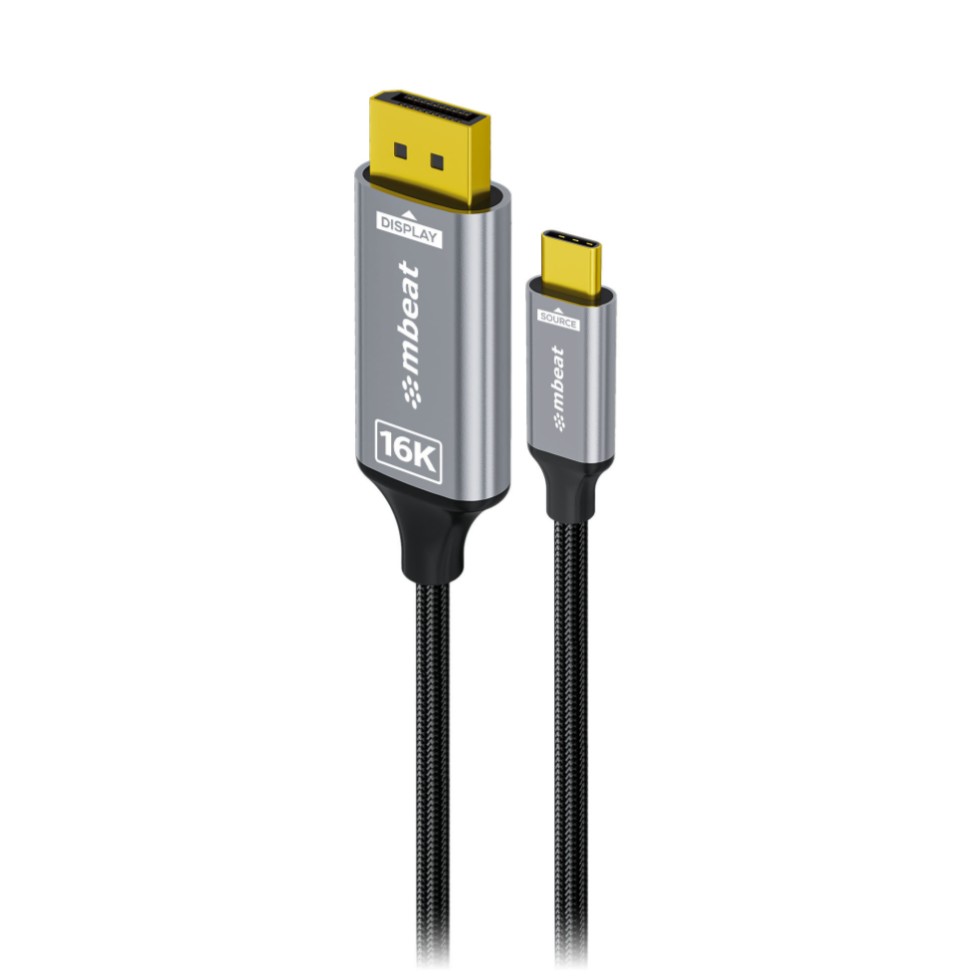 CBMB-MB-XCB-16KUCD18 mbeat® Tough Link 1.8m 16K USB-C to DP Cable - Space Grey 40Gbps USB-C (male) to DisplayPort 2.1 (male)