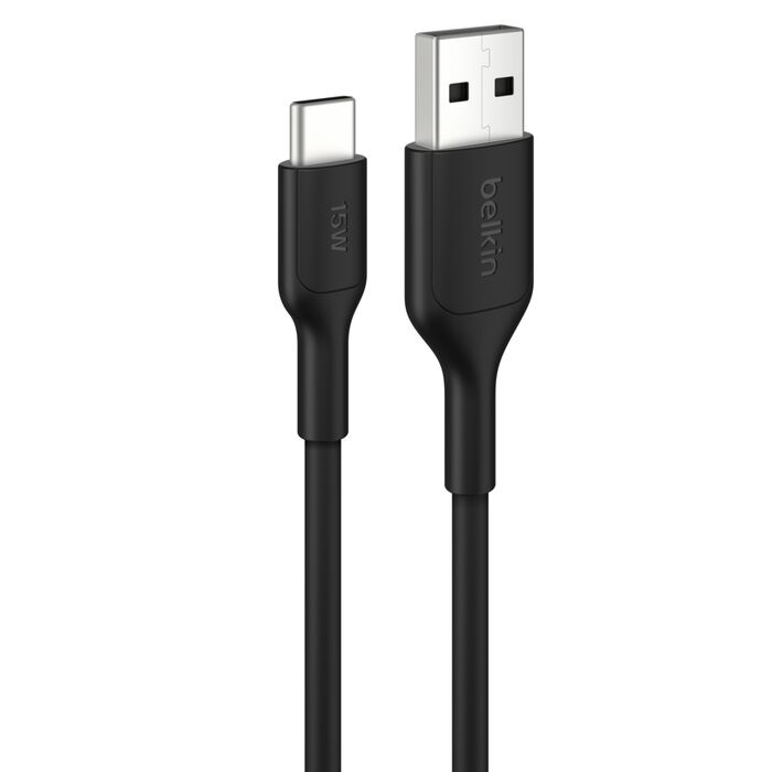 [MPA-CAB021FQ0MBK] MPA-CAB021FQ0MBK Belkin BoostCharge USB-C to USB-A Cable (0.15M) - Black (CAB021fq0MBK),3A/15W, 480Mbps, 300K+ Bends, Apple, Samsung, USB-IF Certified,2 Years Warranty