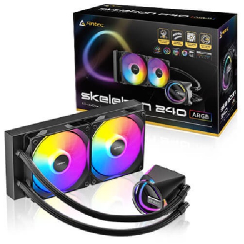 CFA-SKELETON240ARGB Antec Skeleton 240 ARGB, All-in-One Liquid Cooler, 240mm, PWM ARGB fans, 2000RPM, 72.29CFM, Intel/AMD support, ≤32dB, aluminum radiator, 3Y warranty