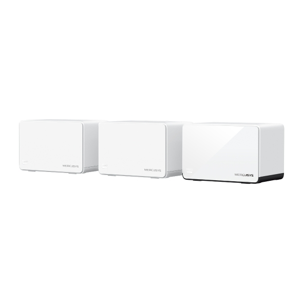 NWMS-HALOH85X-3 Mercusys Halo H85X(3-pack) AX3000 Whole Home Mesh WiFi 6 System,  574 Mbps at 2.4 GHz, 2402 Mbps at 5 GHz