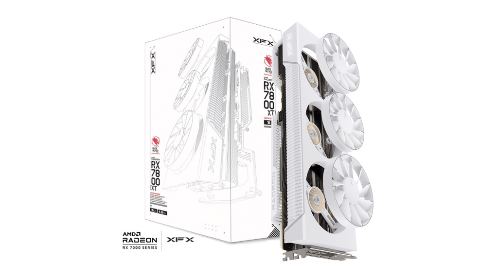 VCX-RX9070XTOC16GB-MA-WH XFX Mercury AMD Radeon RX 9070XT OC White Magnetic Air Edition with RGB 16GB GDDR6 HDMI 3xDP, AMD RDNA™ 4 (RX-97TMARGW9)