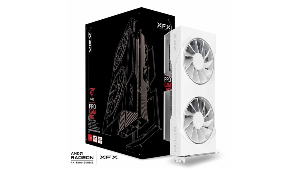 VCX-RX9060XTOC-16GB-WH XFX Swift AMD Radeon RX 9060XT OC White Gaming Edition with 16GB GDDR6 HDMI 2xDP, AMD RDNA™ 4 (RX-96TSW16WQ)