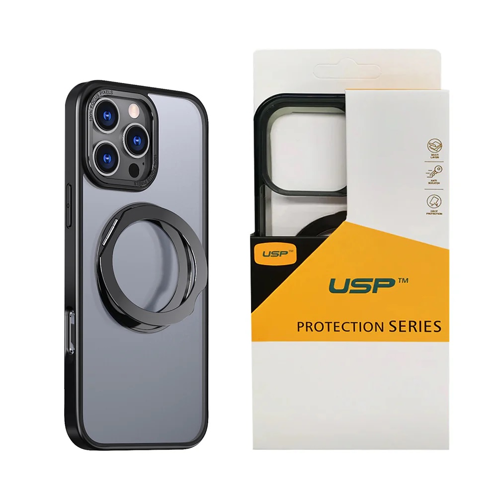 MPA-6976552044066 USP Apple iPhone 17 (6.3') ShockProof Case with MagSafe Black - 360° Rotatable Ring-Stand, Scratch Resistant, Robust Protection, 5 Years Warranty