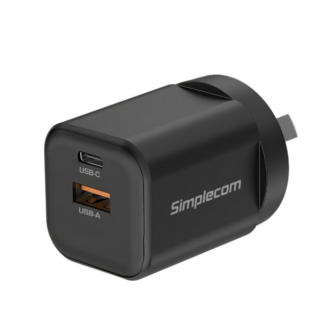 MPSI-CU235 Simplecom CU235 Dual Port PD 35W Fast Wall Charger USB-C + USB-A for Phone Tablet