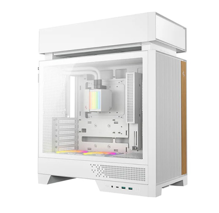 [CAD-CL6600-WH] CAD-CL6600-WH DeepCool CL6600 White Innovative Compartmentalised ATX Case, Pre-installed 360mm Liquid Cooler, Up To 388mm GPUs, BTF, 7 Expansion Slots