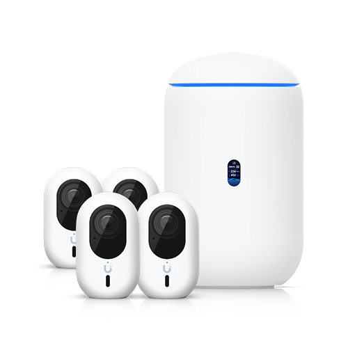 [NHU-UDR7-G6-INS-4] NHU-UDR7-G6-INS-4 Ubiquiti Advanced Home Surveillance Bundle (4 Instant Cameras Pack), Includes 1× UDR7, 4× UVC-G6-INS-W, *Requires MicroSD card for Protect Storage*