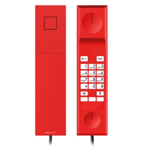IPS-E303A Snom E303A, Analogue Emergency Phone, traffic‑red casing and antibacterial housing, Hearing Aid Compatible,
