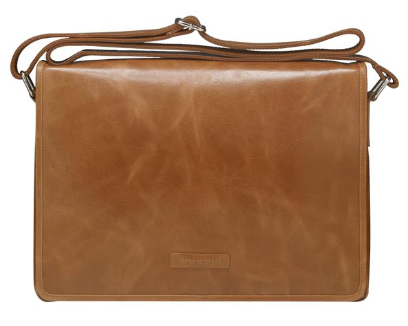 NAHP-BAG1420L2 Marselisborg 14' Leather Messenger Business Laptop Bag Handcrafted Golden Tan Briefcase Durable Adjustable Shoulder Strap Fits 14' 13.3' 12' Notebook