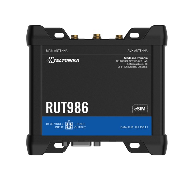 [NHT-RUT986] NHT-RUT986 Teltonika RUT986 INDUSTRIAL GLOBAL LTE CAT 4 ROUTER, Telit Cat 4 Modem, 4x Ethernet Ports, PSU included