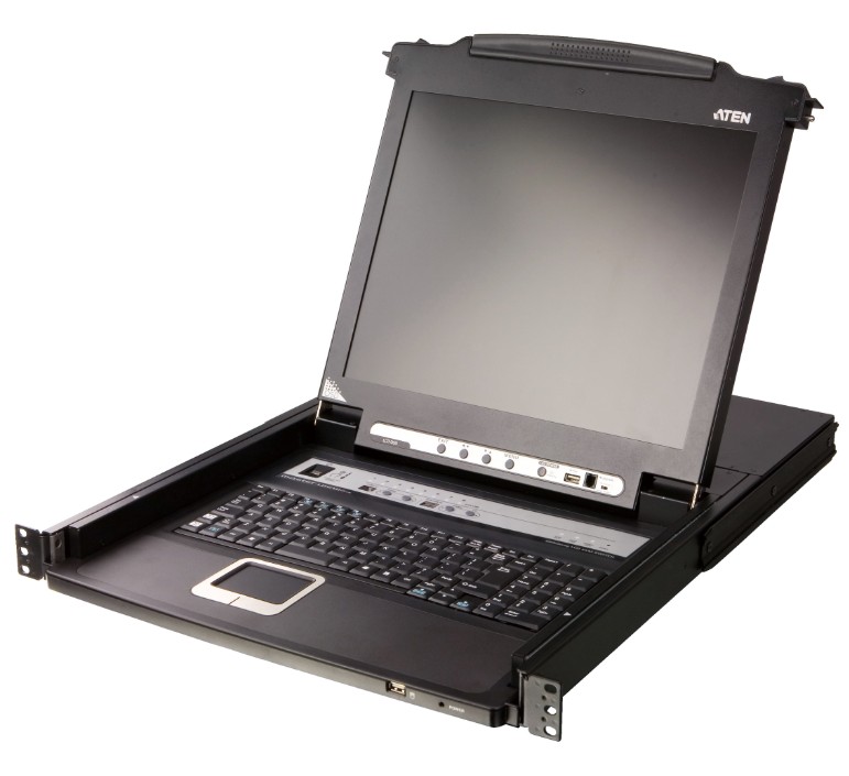 KVA-CL5708MW-ATA-AU Aten Rackmount KVM Switch Single Rail 8 Port VGA PS/2-USB w/ 17.3' FHD LCD Display, Control up to 256 Computers, LED Illumination