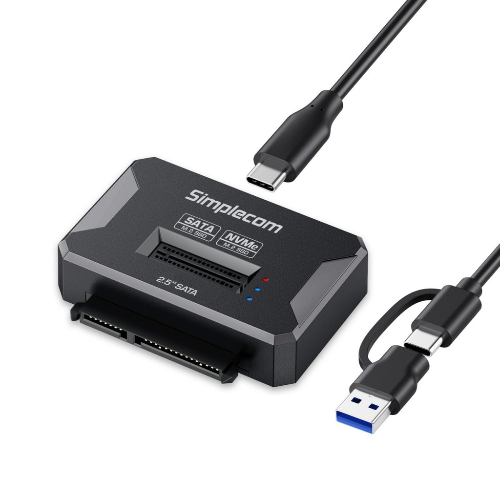 CBSI-SA516 Simplecom SA516 NVMe/SATA Dual Protocol M.2 SSD and 2.5' SATA to USB Adapter 10Gbps