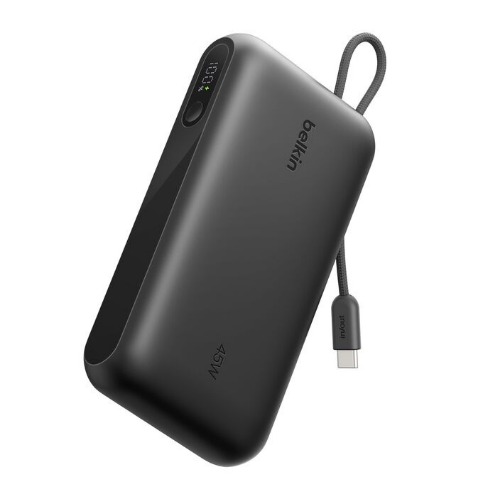 MPA-BPB030FQBK Belkin UltraCharge 20K mAh Power Bank & Display w/ Integrated USB-C Cable(20cm)-Black(BPB030fqBK),2xUSB-C(45W),1xUSB-A(18W),$2500 CEW,2 Years Warranty