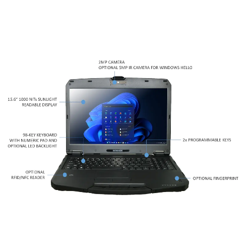 [NBDB-S5G1P2AAHBXE] NBDB-S5G1P2AAHBXE DURABOOK S15, 15' FHD, Intel® Core™ i5-1235U, Windows 11, 8GB RAM, 256GB PCIe SSD,Wi-Fi 6E, Bluetooth v5.3, 2MP Front Camera, 3 year Warranty