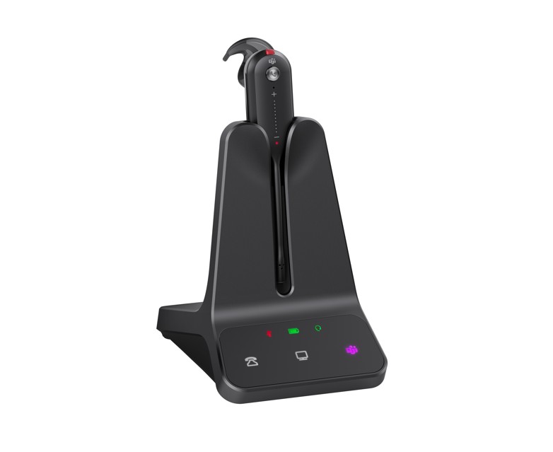 IPY-WH63-MS-E2 Yealink WH63 E2 Convertible DECT Wireless Teams Headset 8 hours talk time185m Wireless range Dual microphone Multi-device Connectivity