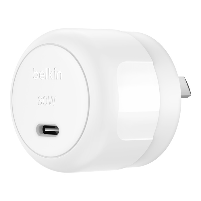 [MPA-WCA008AUWH] MPA-WCA008AUWH Belkin BoostCharge Compact 30W USB-C (PD 3.1) Wall Charger - White (WCA008auWH), Best for iPhone & Samsung, $2,500 CEW , 2 Years Warranty