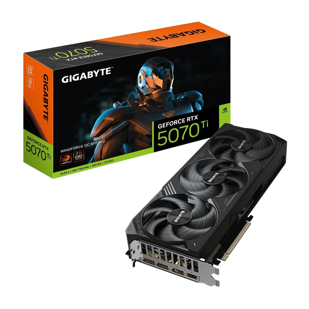 [VCG-GV-N507TWF3OC-16GD] VCG-GV-N507TWF3OC-16GD Gigabyte GeForce RTX™ 5070 Ti WINDFORCE OC SFF 16G, 2497 MHz,  CUDA 8960, 28 Gbps, GDDR7, 256 bit, PCI-E 5.0, PSU 750W,DisplayPort 2.1b HDMI 2.1b x1