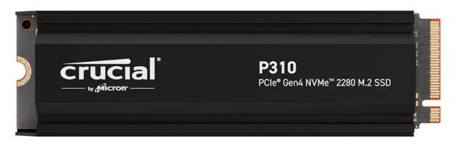 HBC-P310-2TBH-P Crucial P310 2TB Gen4 2280 NVMe SSD w Heatsink 7100/6000 MB/s R/W 440TBW 1000K/1200K IOPS 1.5M hrs MTTF Full-Drive Encryption M.2 PCIe4 5yrs