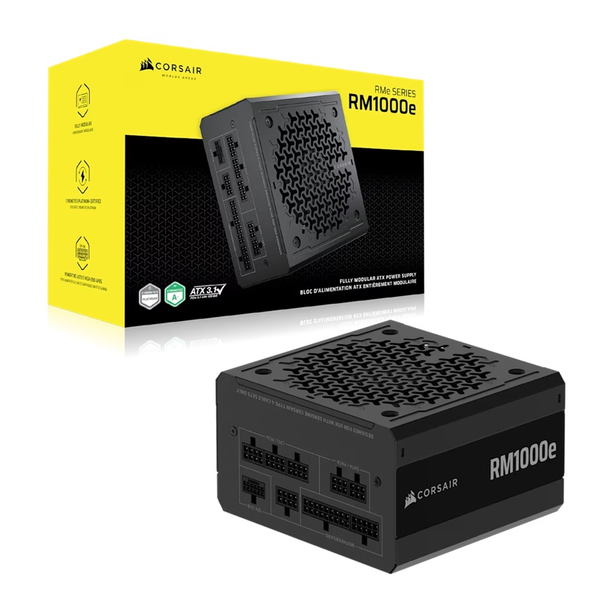 [PSCP-RM1000E-GOLD3.1] PSCP-RM1000E-GOLD3.1 Corsair RMe Series RM1000e Fully Modular Low-Noise ATX Power Supply (AU), Cybenetics Gold, ATX12V 3.1, 2x PATA, 2x EPS, 6x SATA, 3x PCIe