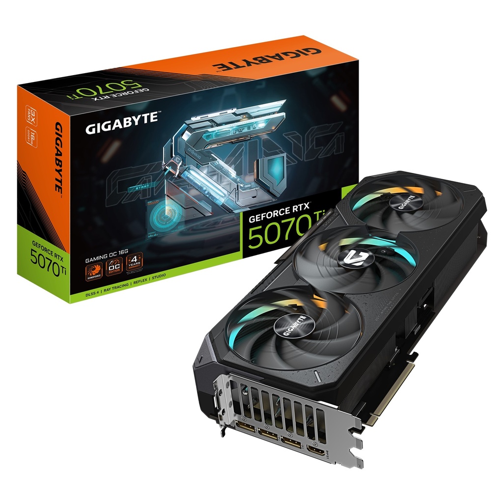 [VCG-GV-N507TGAMINGOC-16G] VCG-GV-N507TGAMINGOC-16G Gigabyte GeForce RTX™ 5070 Ti GAMING OC 16G, 2588 MHz, CUDA 8960, 28 Gbps, GDDR7, 256 bit PCI-E 5.0, PSU 750W, DisplayPort 2.1b x3 HDMI 2.1b x1