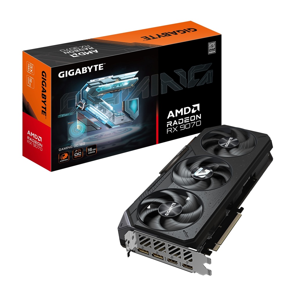 [VCG-GV-R9070GAMINGOC-16GD] VCG-GV-R9070GAMINGOC-16GD Gigabyte Radeon™ RX 9070 GAMING OC 16G, 20 Gbps, GDDR6, PCI-E 5.0, PSU 750W, 8 pin*2, DisplayPort 2.1a x2 HDMI 2.1b x2