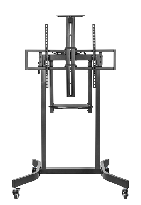 [MABT-TTL14-68TW-BLK] MABT-TTL14-68TW-BLK Brateck Deluxe Motorized Large TV Cart with Manual Tilt, Equipment Shelf and Camera Mount Fit 55'-100' Up to 120kg- Matte Black （LS）