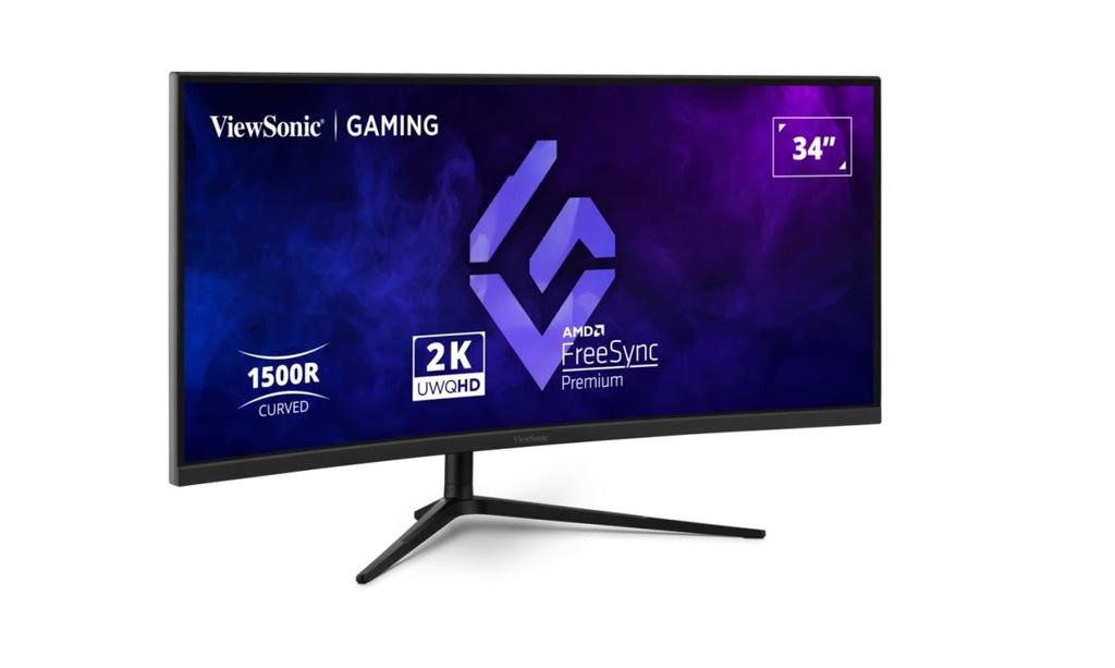[MNV-VX3418C-2K] MNV-VX3418C-2K ViewSonic 34' Curved 3440x1440, 180Hz 1ms 1500R, HDR10,Adaptive Sync,2x HDMI,2x DP,Speaker,VESA 100 VX3418-2K Office Gaming Ultra Wide Monitor,3YARW