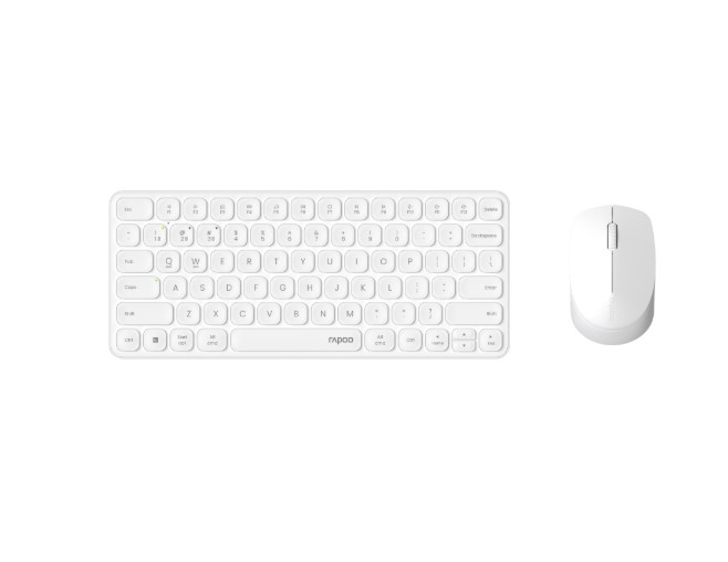 KBRP-9010M-WHITE RAPOO X9010M Multi-mode Aluminium Base, Wireless Ultra-slim Combo Set, up to 12 Months Battery, Bluetooth or 2.4Ghz.  Office Business Retail White