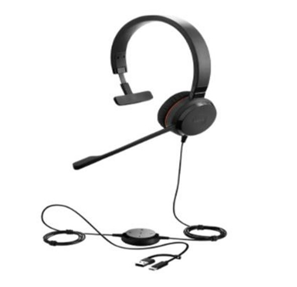 SPJ-E-30II-M-UC-CA Jabra Evolve 30 II, USB C/A Mono UC, Great calls and music,  Plug-and-play connectivity, Manage calls easily, Flexible connectivity via 3.5 mm jack