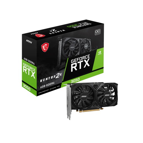 [VCM-RTX3050VE2XE6GOC] VCM-RTX3050VE2XE6GOC MSI nVidia GeForce RTX 3050 VENTUS 2X E 6G OC, Boost: 1492 MHz, CUDA 2304 Units, 6GB GDDR6, HDMI x 2