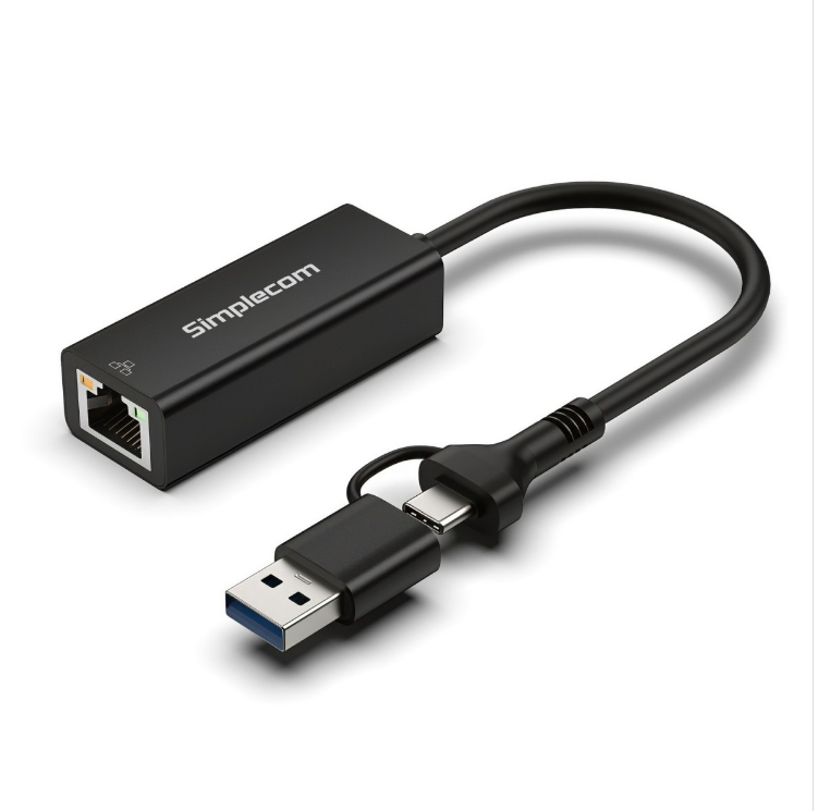 HXSI-NU315C Simplecom NU315C SuperSpeed USB-C and USB-A to Gigabit Ethernet Adapter
