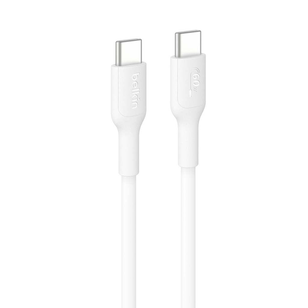 MPA-CAB023FQ0MWH Belkin BoostCharge USB-C to USB-C Cable (0.15M) - White(CAB023fq0MWH), 3A/60W, 480Mbps, 300K+ Bends, Apple, Samsung, USB-IF Certified,2 Years Warranty