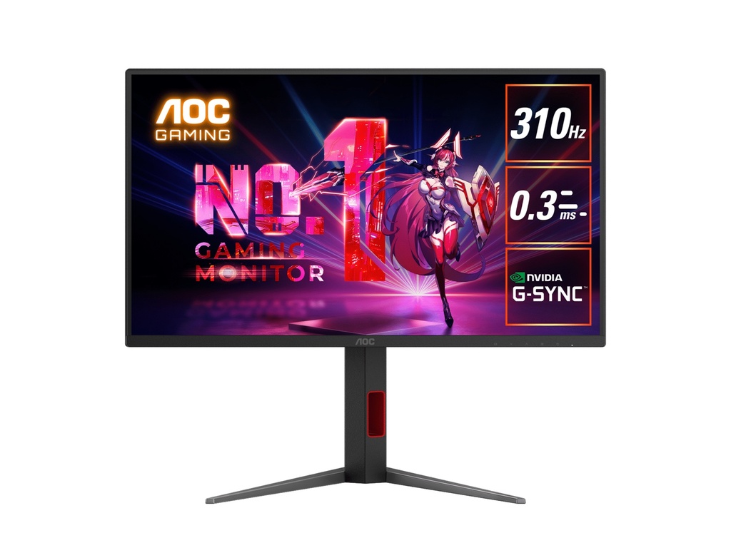 [MNAO-25G4S] MNAO-25G4S AOC 24.5' 310Hz IPS Gaming Monitor 25G4S: Fast IPS, 1920x1080 @ 310Hz, 0.3ms response, 400 cd/m² brightness, 115% sRGB, adjustable stand, HDMI & DP