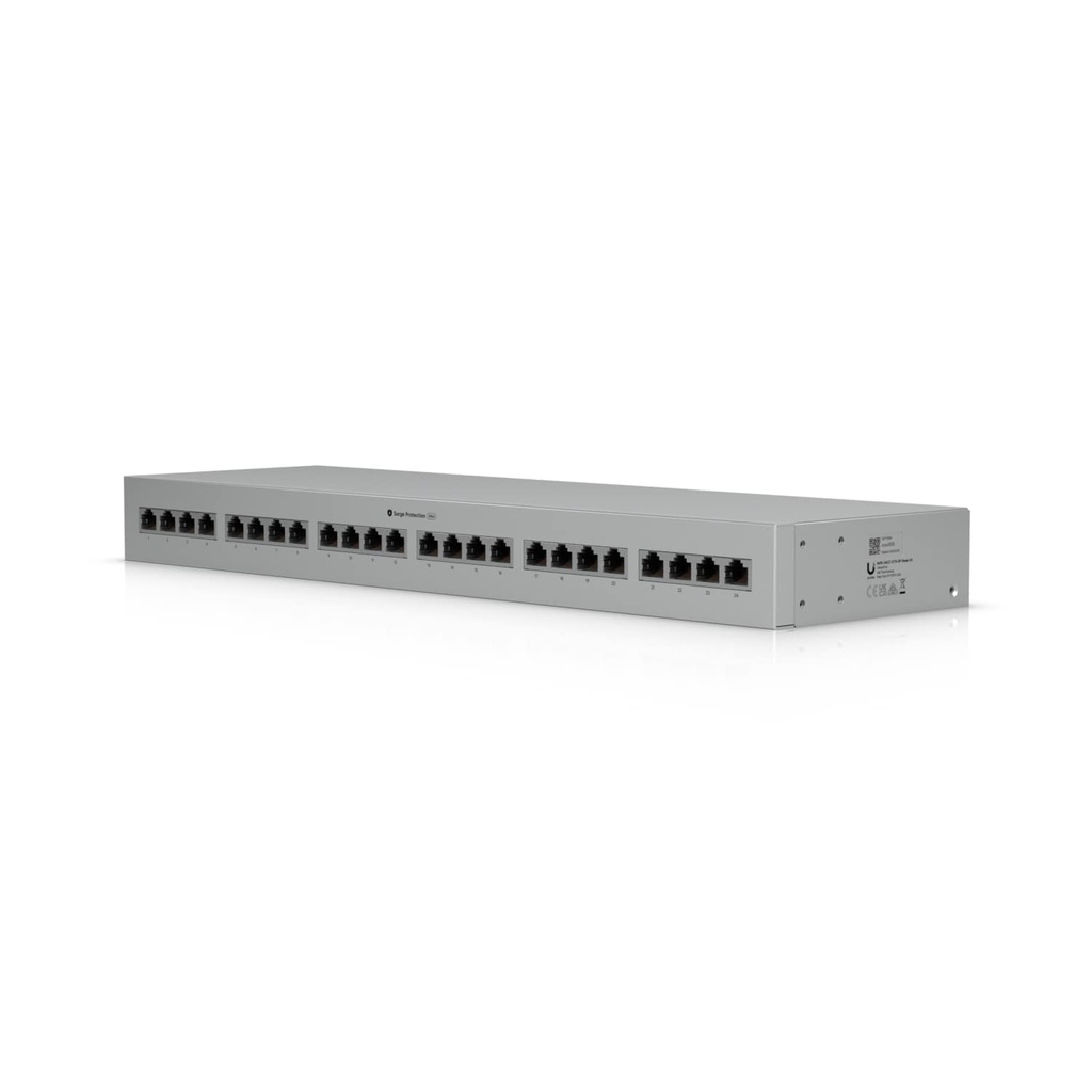 NHU-UACC-ETH-SP-PANEL-24 Ubiquiti Ethernet Surge Protection,Rack-mount Indoor Panel Supports Up To 10 GbE, PoE++, 20kA Surge Discharge/Port,24-port Integrated,1U Rack-mount