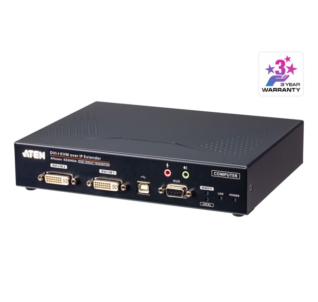 [KVA-KE6940AT-AX-U] KVA-KE6940AT-AX-U Aten DVI Dual Display KVM over IP Transmitter With SFP Fibre Optic network Connection