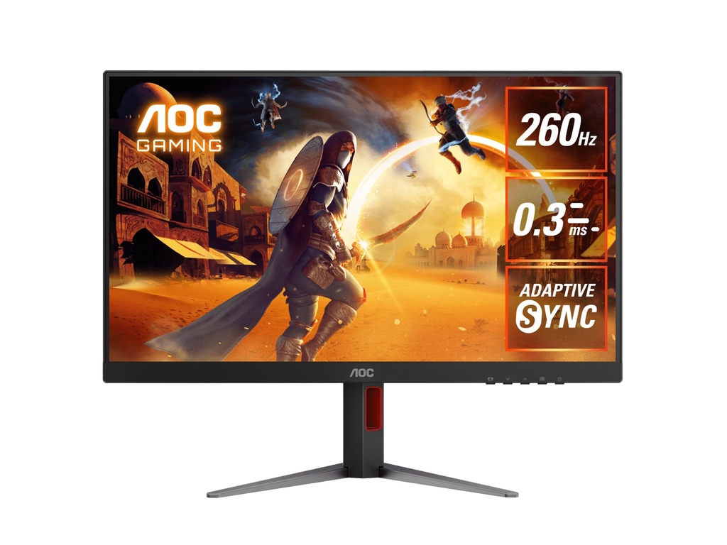 [MNAO-Q27G4Z] MNAO-Q27G4Z AOC 27' Gaming Monitor – QHD 260Hz (OC), 0.3ms MPRT, IPS panel, 118% sRGB, 1.07B colors, DP 1.4+DSC, HDMI 2.0, Delta E<2, fully adjustable stand (LS)