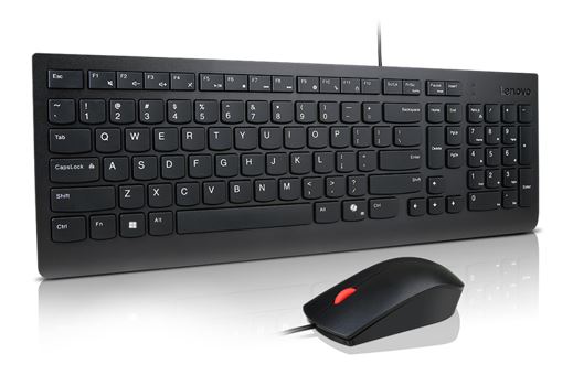 NAL-4X31R64400 LENOVO Universal Wired USB Keyboard Mouse Combo Adjustable Tilt Leg Spill Resistant Copilot Keyboard 1600 DPI Optical Sensor Mouse Plug & Play 1.8m