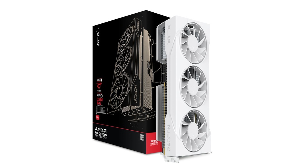 VCX-RX9070XT-16GB-WH XFX Swift AMD Radeon RX 9070XT White Triple fan Gaming Edition with 16GB GDDR6 HDMI 3xDP, AMD RDNA™ 4 (RX-97TSWF3W9)