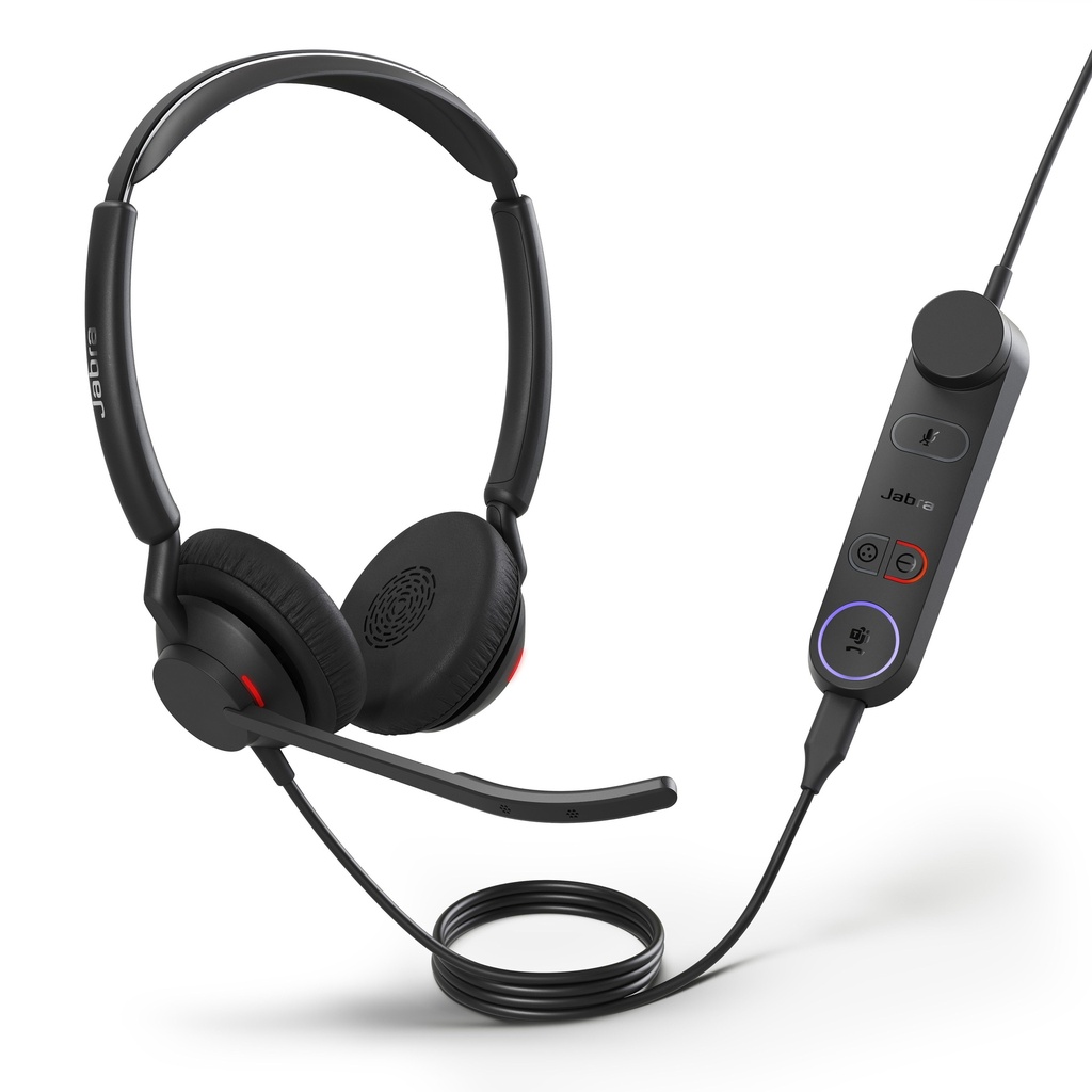 [SPJ-E-50II-D-MS-CA] SPJ-E-50II-D-MS-CA Jabra Engage 50 II Dual Teams Corded USB-C/A Headset, Best Headset for Clear Customer Calls Ultra-Lightweight Hearing Protection Smartringer Busylight