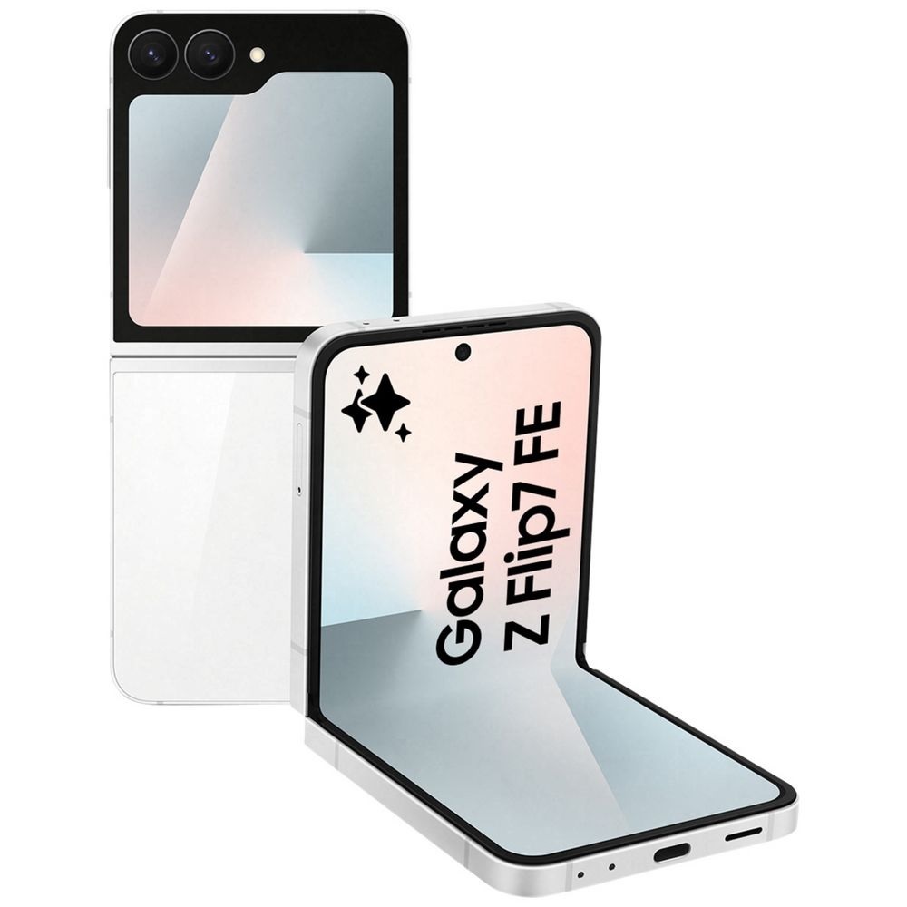 MF-SM-F761BZWAATS Samsung Galaxy Z Flip7 FE 5G 128GB - White *AU STOCK*, 6.7', Full HD+, 120Hz, 8GB/128GB, 50MP/10MP, Single+ eSIM, 4000mAh, 2 Years Warranty