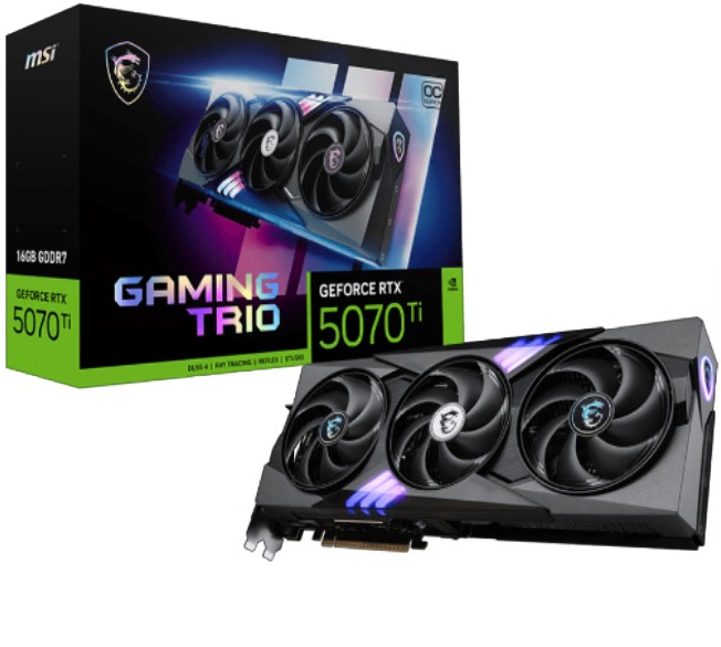 [VCM-RTX5070T16GGAMTROC] VCM-RTX5070T16GGAMTROC MSI nVidia GeForce RTX™ 5070 Ti 16G GAMING TRIO OC,PCI Express® en 5, Boost: 2572 MHz, CUDA 8960 Units, 16GB GDDR7, HDMI™ x 1