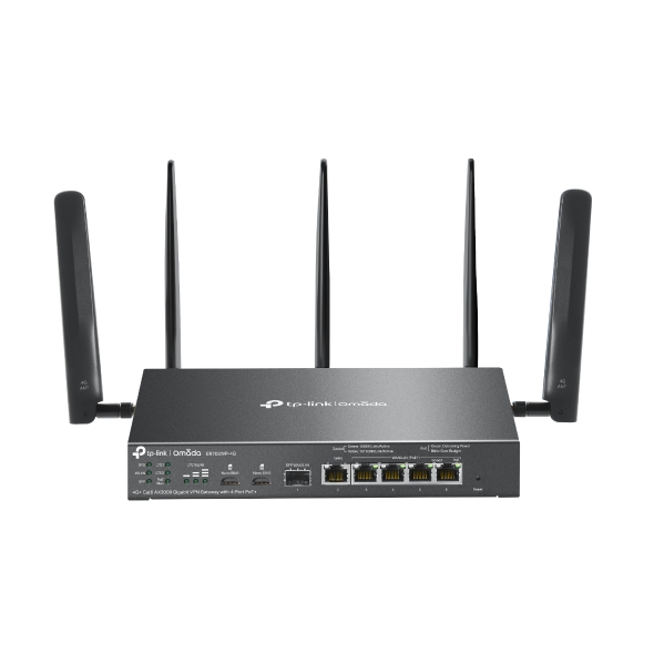 [NWTL-ER706WP-4G] NWTL-ER706WP-4G TP-Link ER706WP-4G Omada 4G+ Cat6 AX3000 Gigabit VPN Gateway with 4-Port PoE+, 574Mbps at 2.4 GHz + 2402 Mbps at 5 GHz (HE160) Wi-Fi Speed, 300 Mbps D