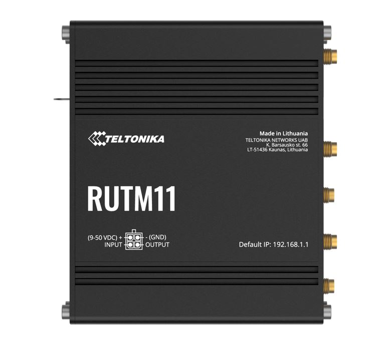 [NHT-RUTM11] NHT-RUTM11 Teltonika RUTM11 Industrial 4G LTE Dual-band Wi-Fi, 4 x Gigabit RJ45 ports, USB, and up to 128 tag/port-based VLANs, PSU included