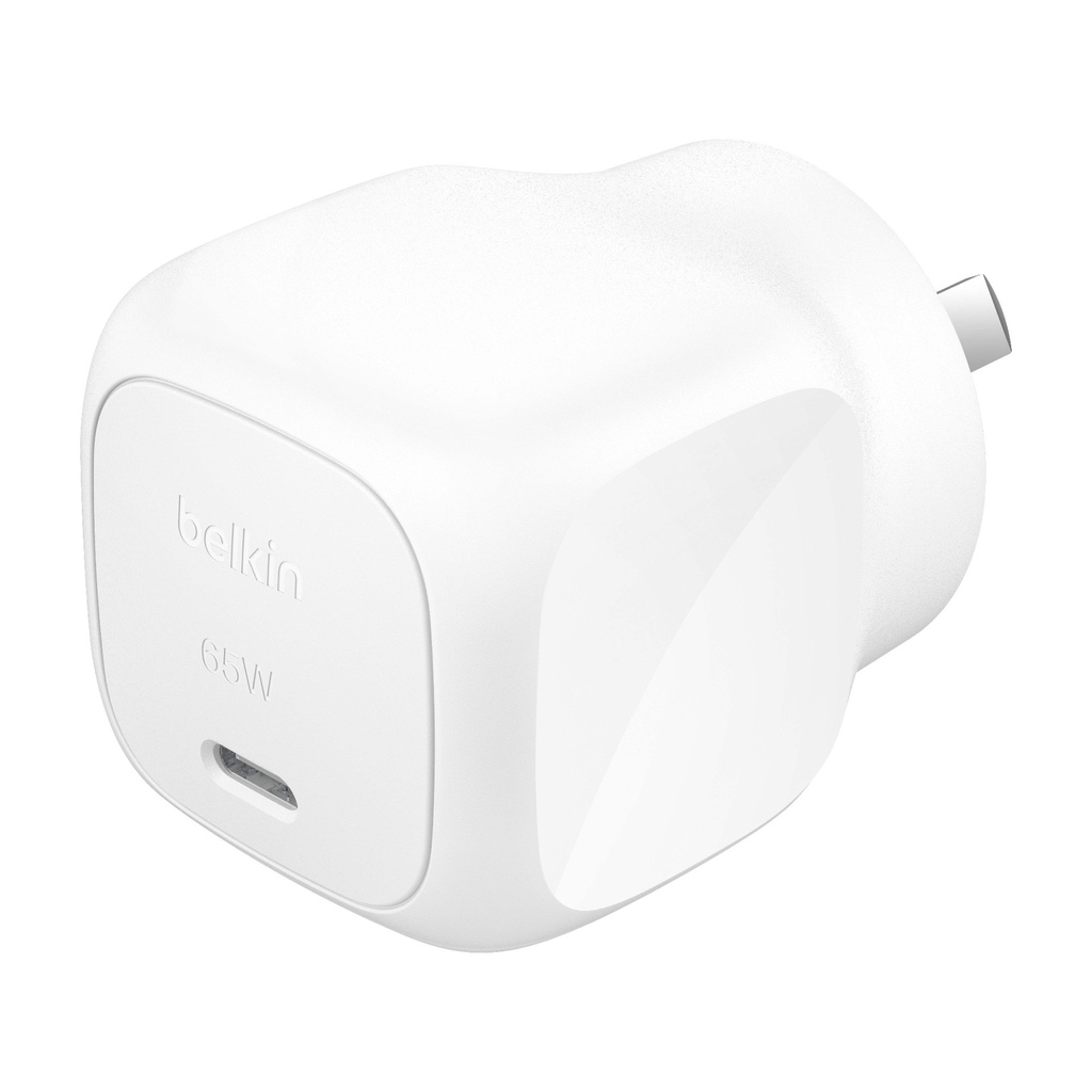 MPA-WCA011AUWH Belkin BoostCharge 65W USB-C PD 3.1 Cubic Wall Charger - White (WCA011auWH),Best for Phones,Laptop & Tablets, $2500 CEW, 2 Years Warranty