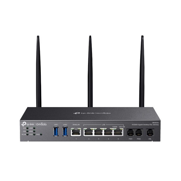 [NWTL-DR3650V] NWTL-DR3650V TP-Link DR3650v Omada AX3000 Wi-Fi 6 Gigabit Desktop DSL Gateway, 574Mbps@2.4GHz + 2402Mbps@5GHz(HE160), VDSL2 35b 350/60, VoIP