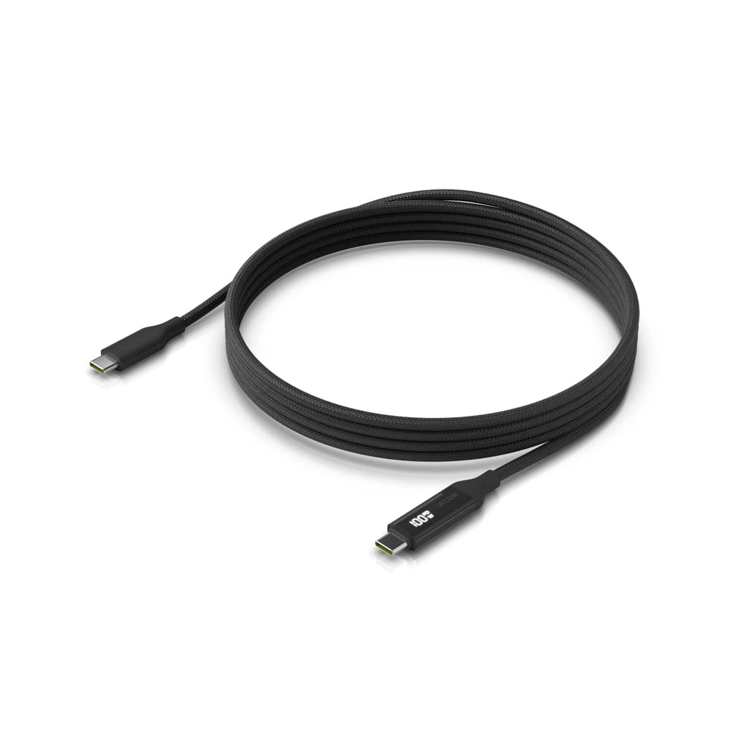 NHU-CABLE-USB-100W-2M-BK Ubiquiti USB-C Cable with Charge Display,Length 2M, Black, Braided Power & Data Cable With A Double-sided Charge Display,100W Max Power Output