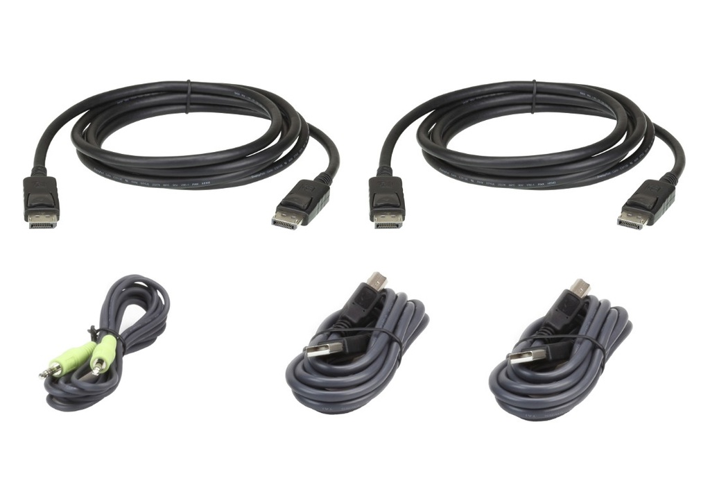 [KVA-2L-7D02UDPX5] KVA-2L-7D02UDPX5 Aten 1.8m USB DisplayPort Dual Display Secure KVM Cable Kit